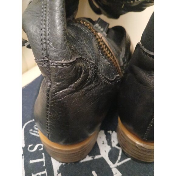 Freebird Rylan Over Knee High Buckle Strappy Navy Blue Real Leather Boots 9 - Picture 13 of 17